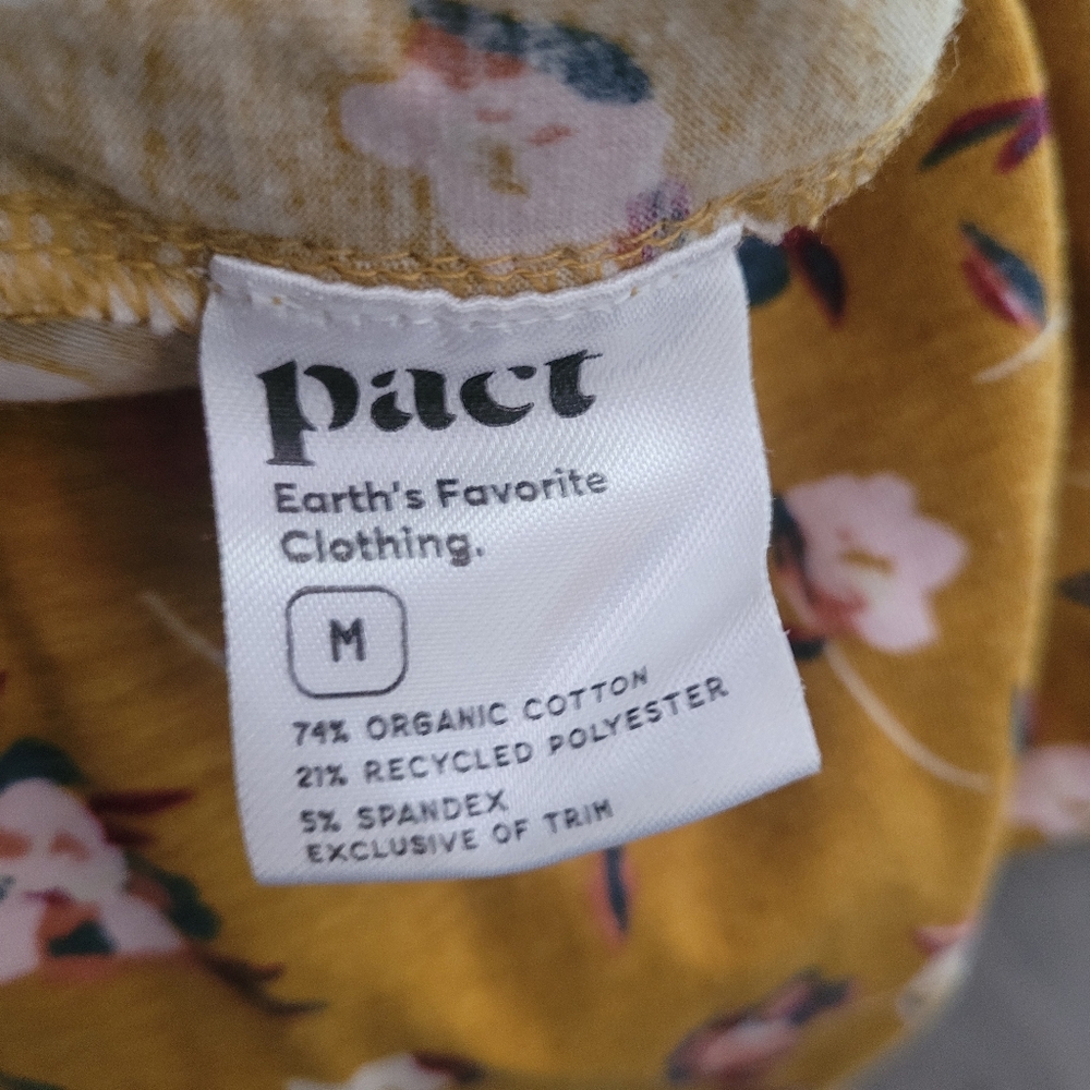 Pact Floral Mustard Jumpsuit M - Picture 3 of 5